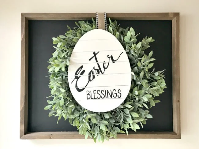 Easter sign on a chalkboard