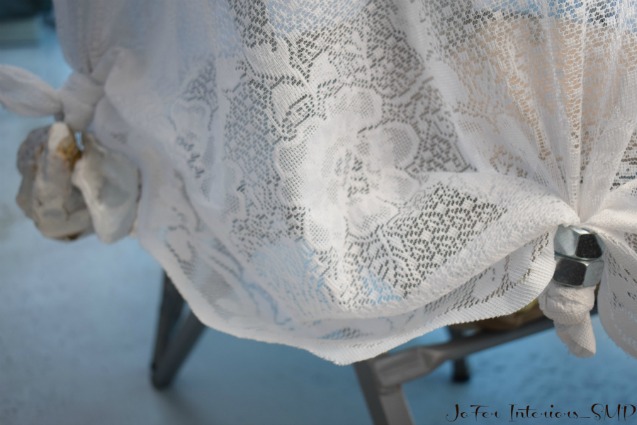 Keep Patio table cloth from blowing away using Nuts & Oyster/Sea Shells