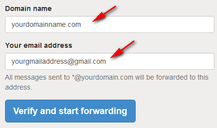 Email forwarding setup