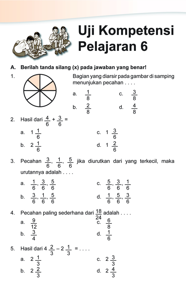 Contoh Soal Pecahan Kelas 4 Dan Jawabannya Kumpulan Soal Pelajaran 8