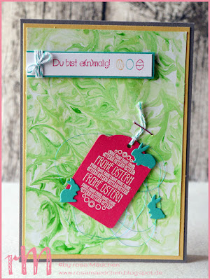 Stampin' Up! rosa Mädchen Kulmbach: Osterkarte mit Marmoreffekt (Rasierschaumtechnik), Etikettanhänger und Ei(n) schönes Osterfest Stampin' Up! rosa Mädchen Kulmbach: Osterkarte mit Marmoreffekt (Rasierschaumtechnik), Etikettanhänger und Ei(n) schönes Osterfest
