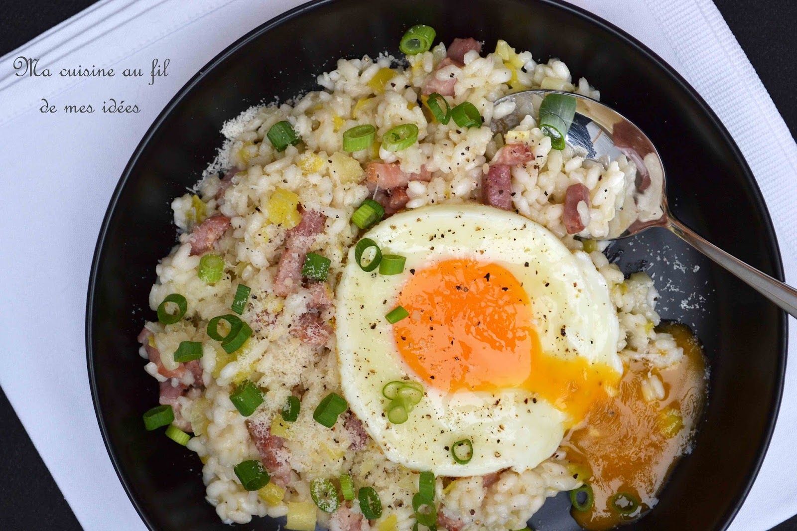 Ma cuisine au fil de mes idées... Risotto aux poireaux, lardons