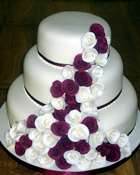 tier cake cakes roses stacked ivory claret purple round fruit royal susie chosen susies mariage cupcakes poole dorset gateau june