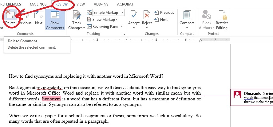 microsoft word vocabulary
