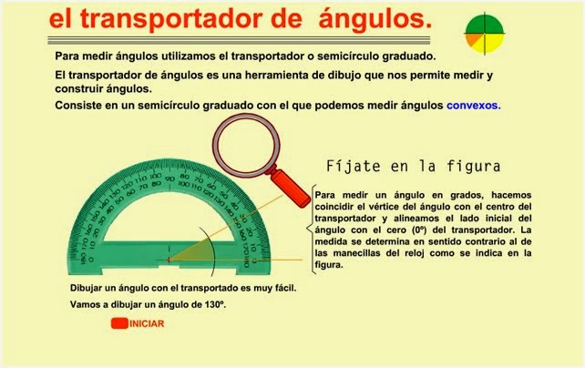 Cómo medir ángulos con el transportador.