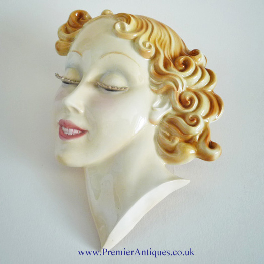 Premier Antiques W. Goebel 'Lady with Curls' Art Deco Wall Mask