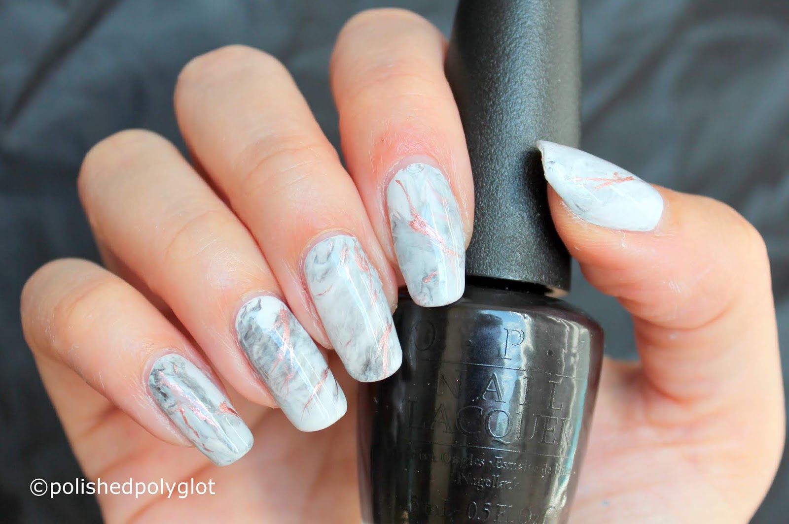 4. Black and White Marble Nails - wide 1