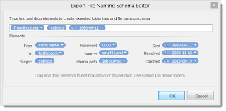 EmlViewer Pro's file naming scheme editor EmlViewer Pro's file naming scheme editor