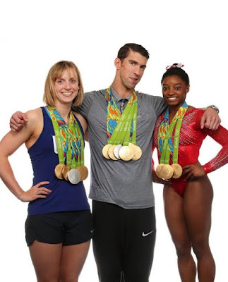 4 U.S Olympic Gold medalists Michael Phelps, Katie Ledecky and Simone Biles cover Sports Illustrated magazine (photos)