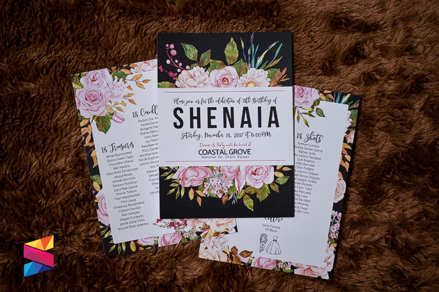 black and floral debut invitation stunro creativeworks invitation debut