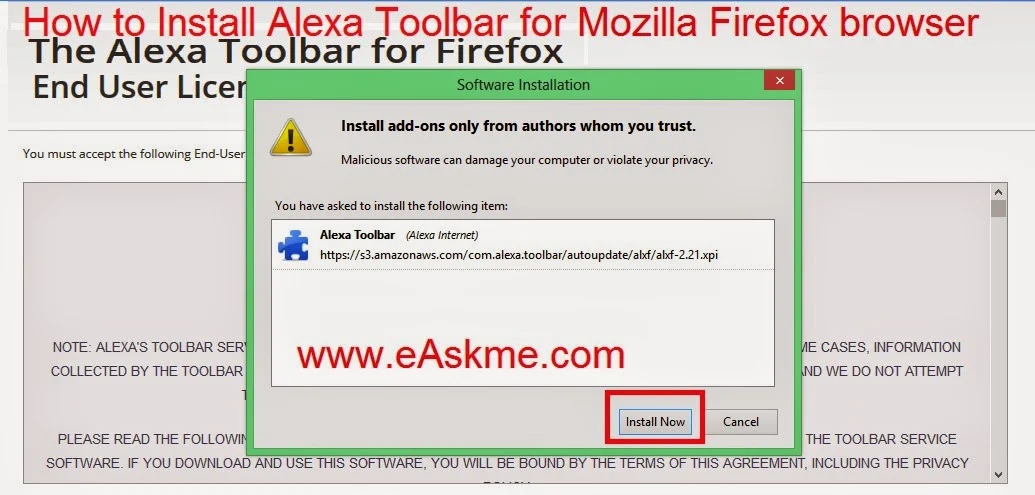 How to Install Alexa Toolbar for Mozilla Firefox Browser : eAskme