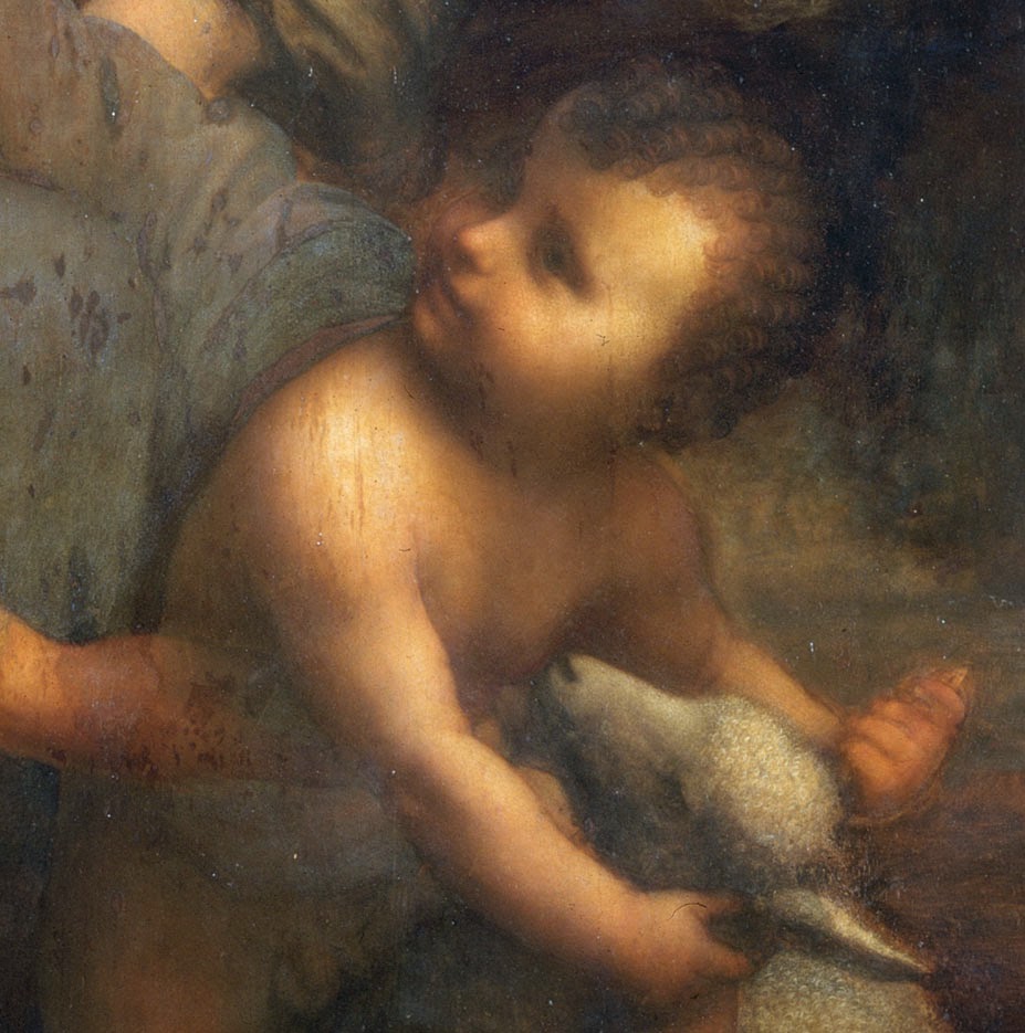 Leonardo da Vinci Virgin and Child with Saint Anne detail