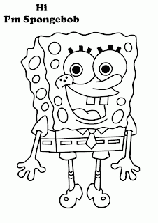 Gambar Mewarnai Tokoh Kartun Spongebob Squarepants Contoh Anak Paud Hitam