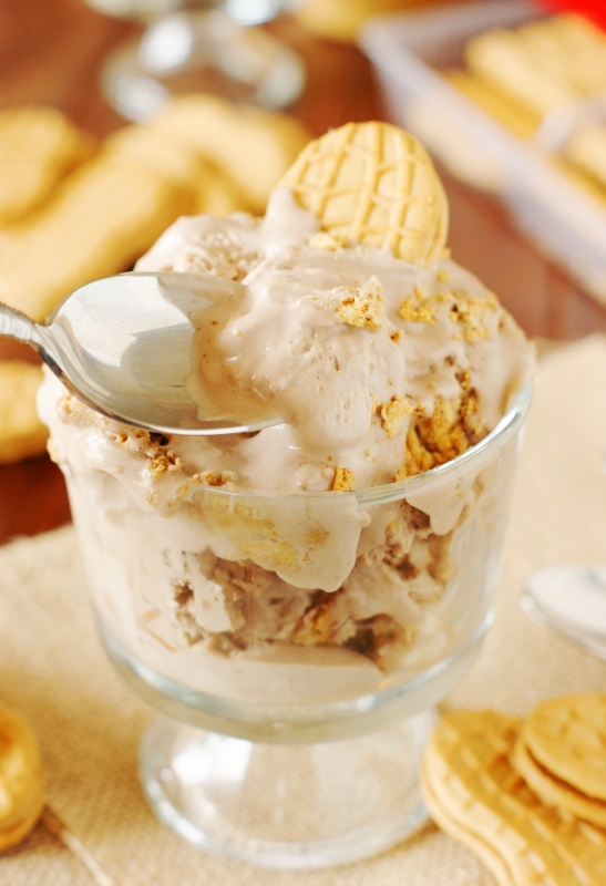 {No Churn} Chocolate Nutter Butter Ice Cream The Kitchen is My Playground