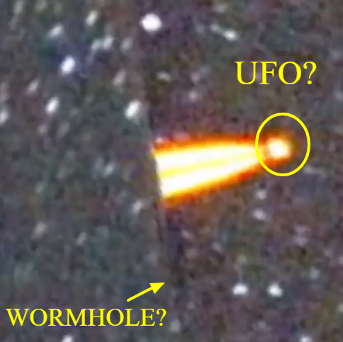 Here's a closer look at the UFO and the wormhole.
