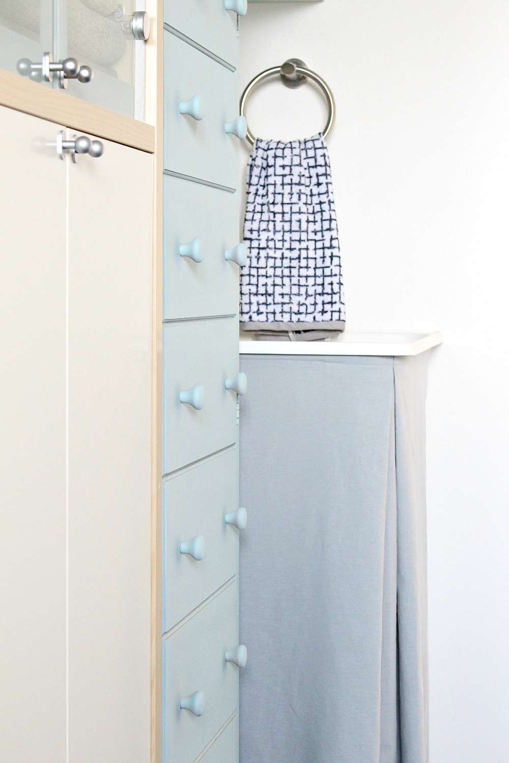 pale blue chalk paint cabinet makeover