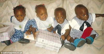 Nigerian quadruplets celebrate UK first as all simultaneously graduate with Masters degrees from same university. 2
