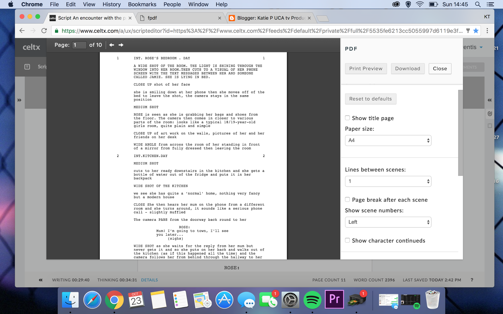 these are some screenshots of celtx when i was starting to write my own script i used the outline we were given from steve and some scripts online to try these are some screenshots of celtx when i was starting to write my own script i used the outline we were given from steve and some scripts online to try