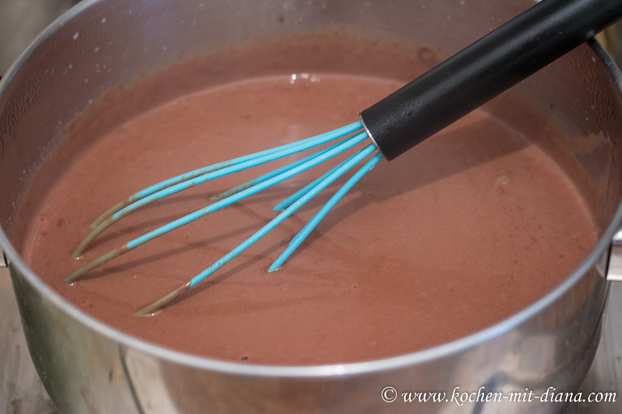 Schokoladenflammerie mit Zimtbirnen | Kochen mit Diana