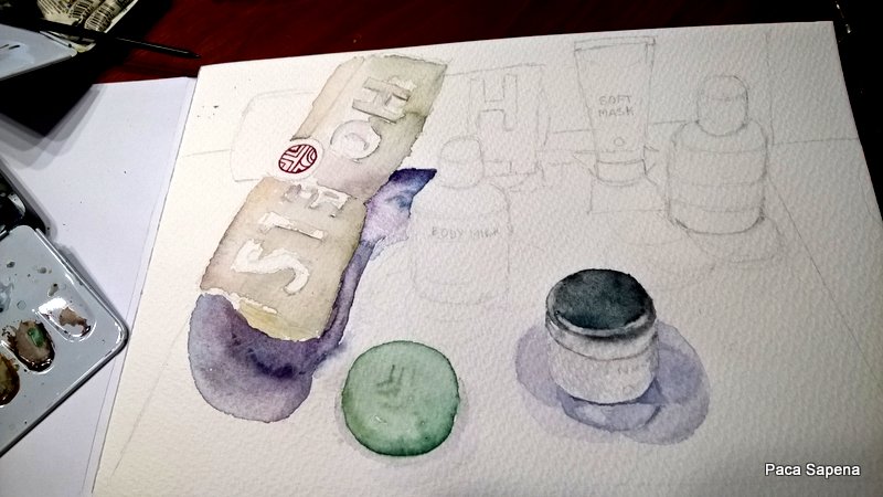 Acuarelas y Óleos de Paca Sapena : KIT CUARTO DE BAÑO - Acuarela