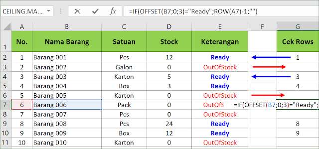 Membuat Kolom "Cek Rows" Membuat List Dinamis dengan Kriteria