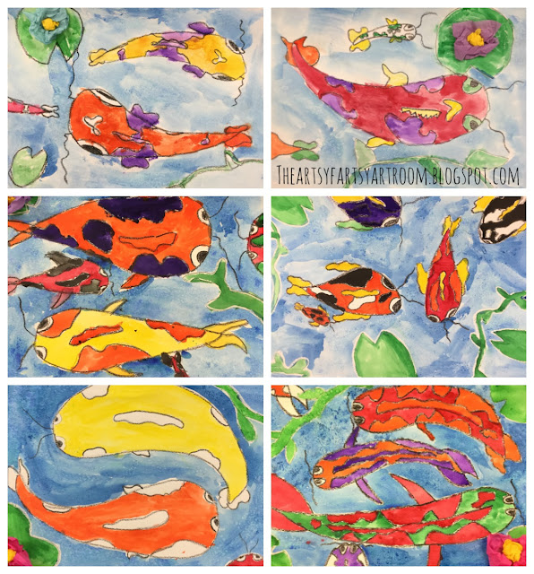 The Artsy Fartsy Art Room: Japanese Koi Fish with 3rd Grade
