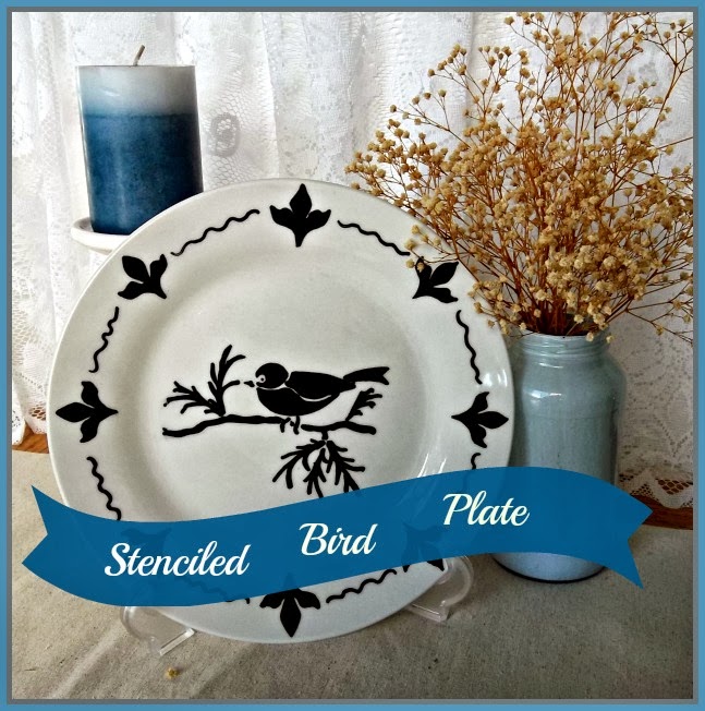How to Stencil a Plate Vintage, Paint and more...