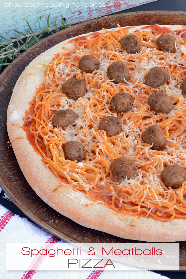 Spaghetti and Meatballs Pizza | The best of both worlds!