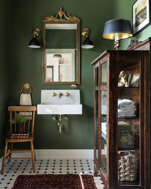 Powder Room with Antiques