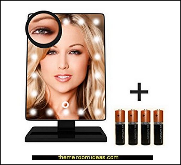 Touch Screen 20 LED Lighted Makeup Mirror with Removable 10x Magnifying Mirror Touch Screen 20 LED Lighted Makeup Mirror with Removable 10x Magnifying Mirror