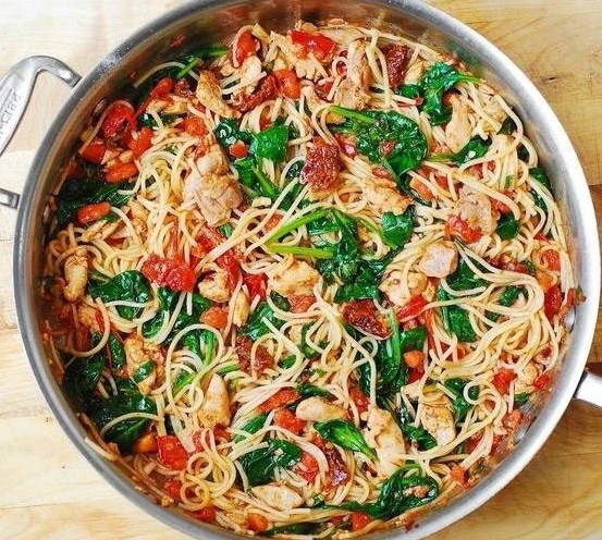 Tomato Spinach Chicken Spaghetti Tomato Spinach Chicken Spaghetti