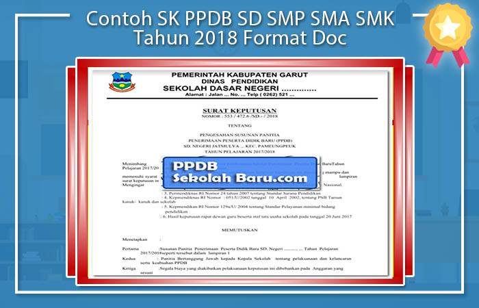 Contoh SK PPDB SD SMP SMA SMK Tahun 2018 Format Doc Contoh SK PPDB SD SMP SMA SMK Tahun 2018 Format Doc