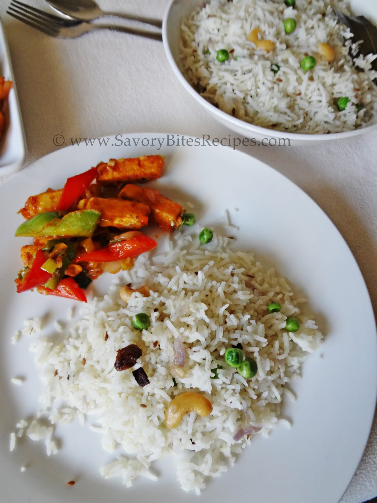 Jeera Rice / Peas Pulao Savory Bites Recipes A Food Blog with Quick