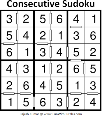 Consecutive Sudoku (Mini Sudoku Series #65) Answer