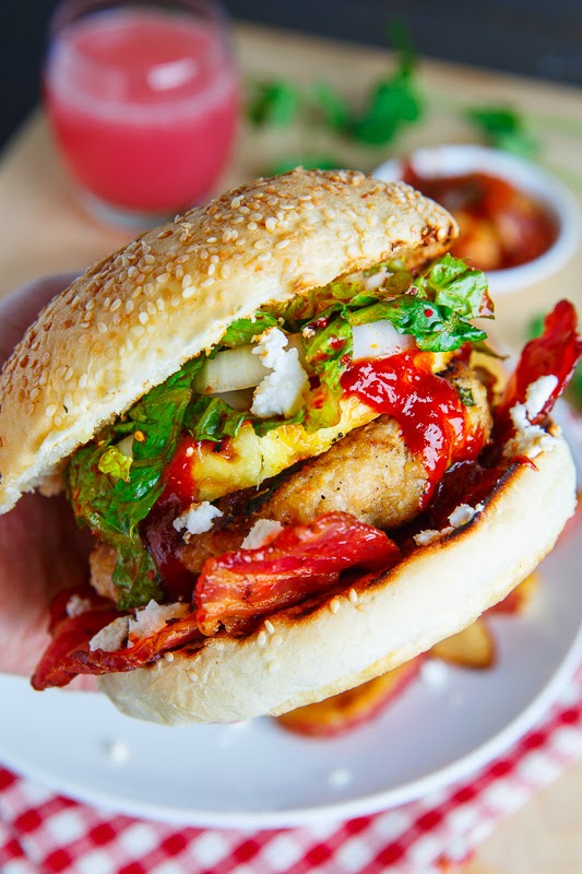 Korean BBQ Chicken Burgers with Grilled Pineapple and Gochujang BBQ ...