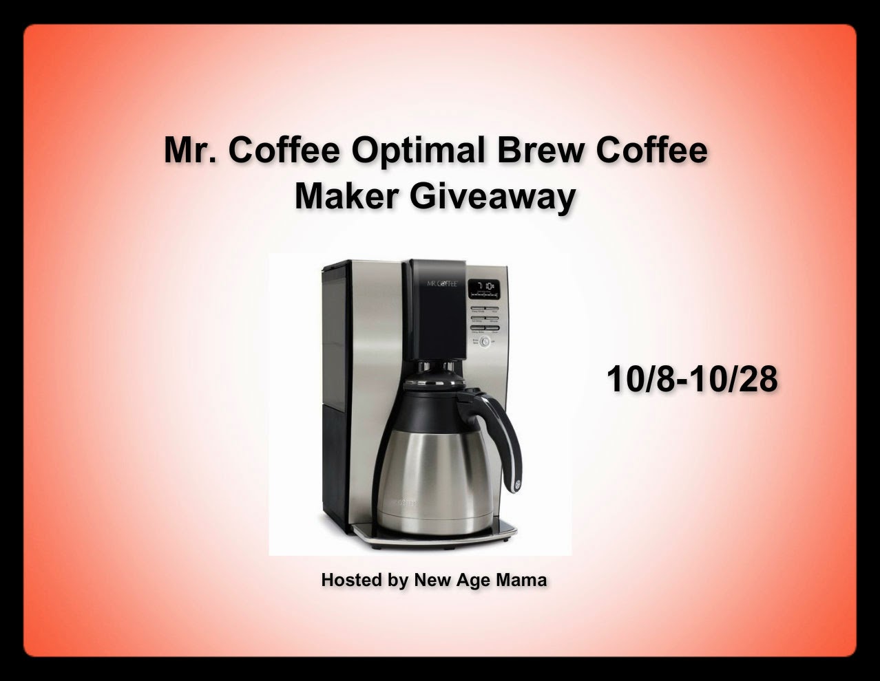 Mr. Coffee Optimal Brew Coffee Maker Giveaway (Ends 10/28/14) - It's