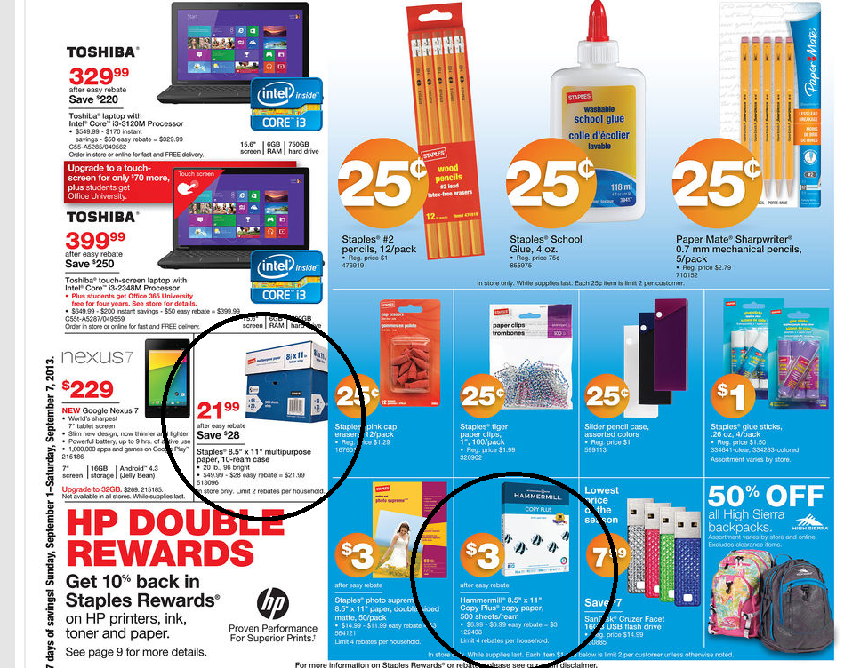 Geri's 2 Cents FREE Copy/Printer paper at Staples!