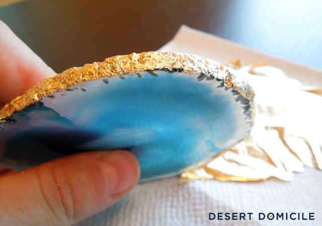 Diy Gold Leaf Agate Coasters Desert Domicile