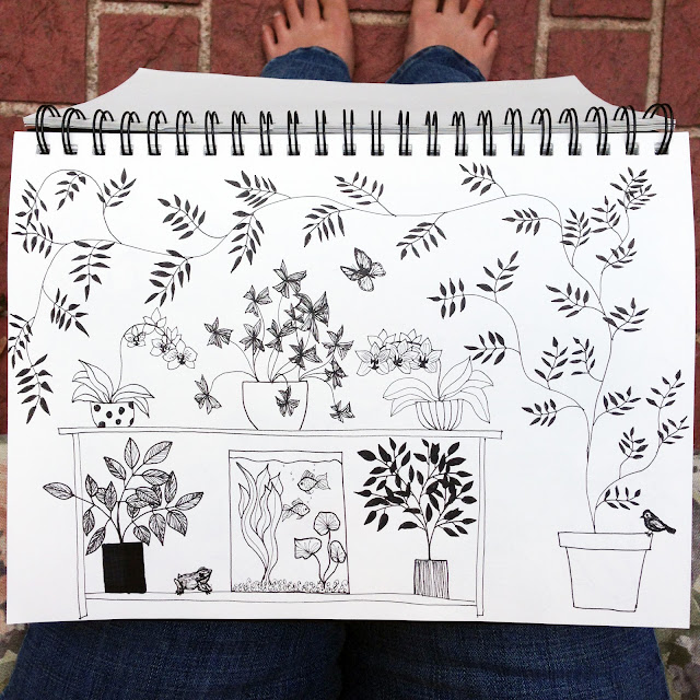 sketchbooks, plants, drawing, Anne Butera, My Giant Strawberry