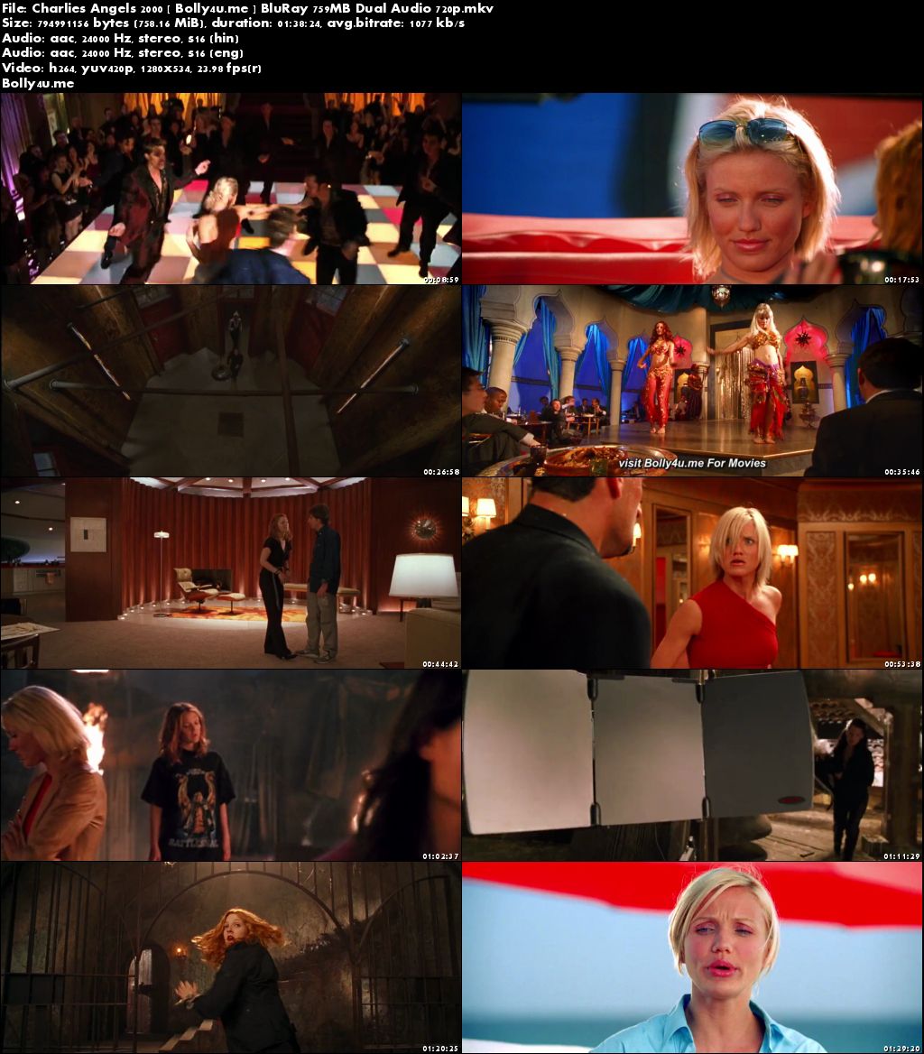 Charlies Angels 2000 BluRay 750MB Hindi Dual Audio 720p Download