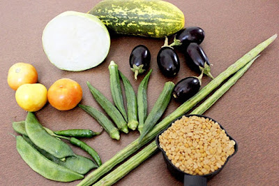 main vegetables used in sambar
