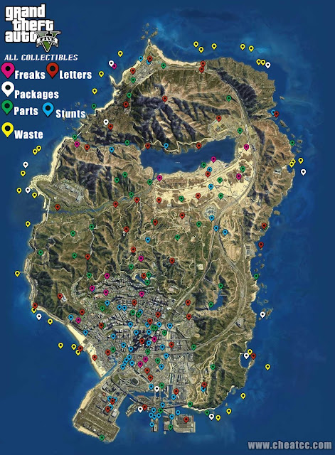 Cheat GTA V (PC, PS3, PS4, XBOX ONE, XBOX 360) Bahasa Indonesia Lengkap gta 5 collectibles%2Bmap