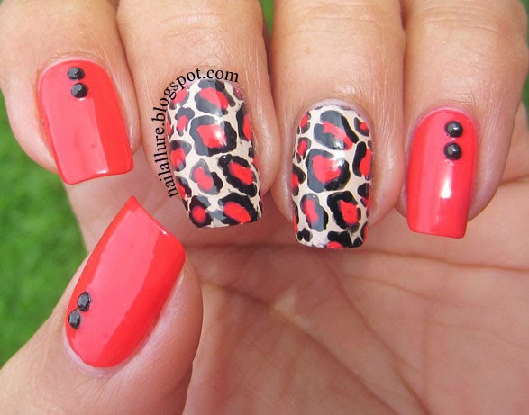 My Nail Files: Coralicious Leopard Print for Golden Oldie Thursday