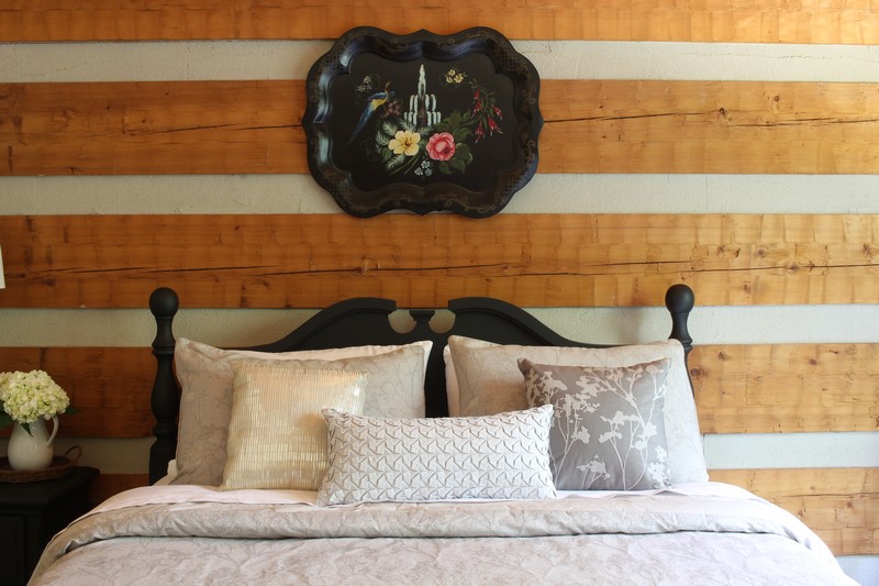 Log Cabin Bedroom with Highline Bedding Co Adelais Comforter