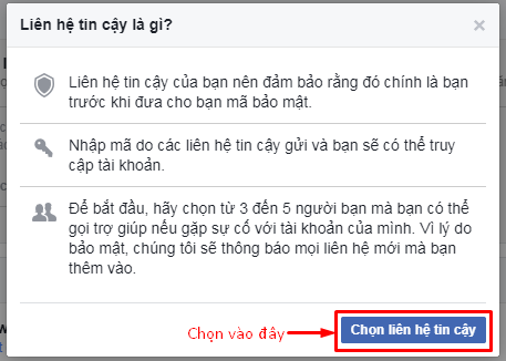 Chọn liên hệ tin cậy Chọn liên hệ tin cậy