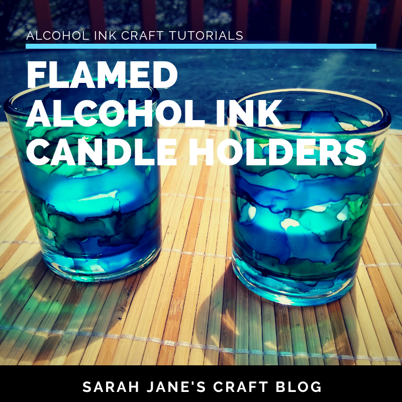 Flamed Alcohol Ink Candle Holders