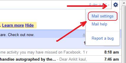 Screenshot of Gmail Mail Settings