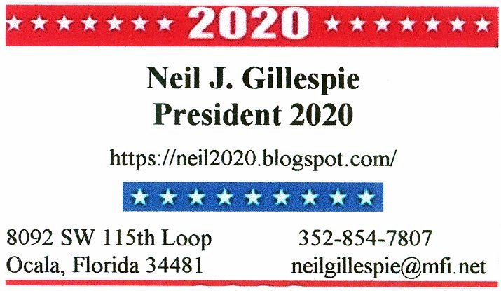 Neil J Gillespie for President 2020