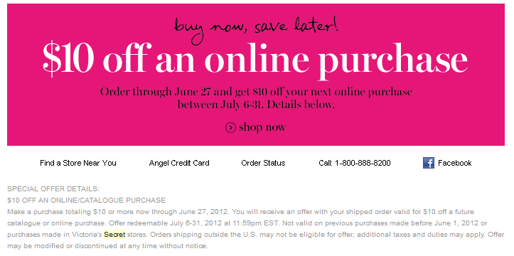 victoria secret coupon free shipping