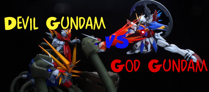 Devil Gundam Vs God Gundam Diorama